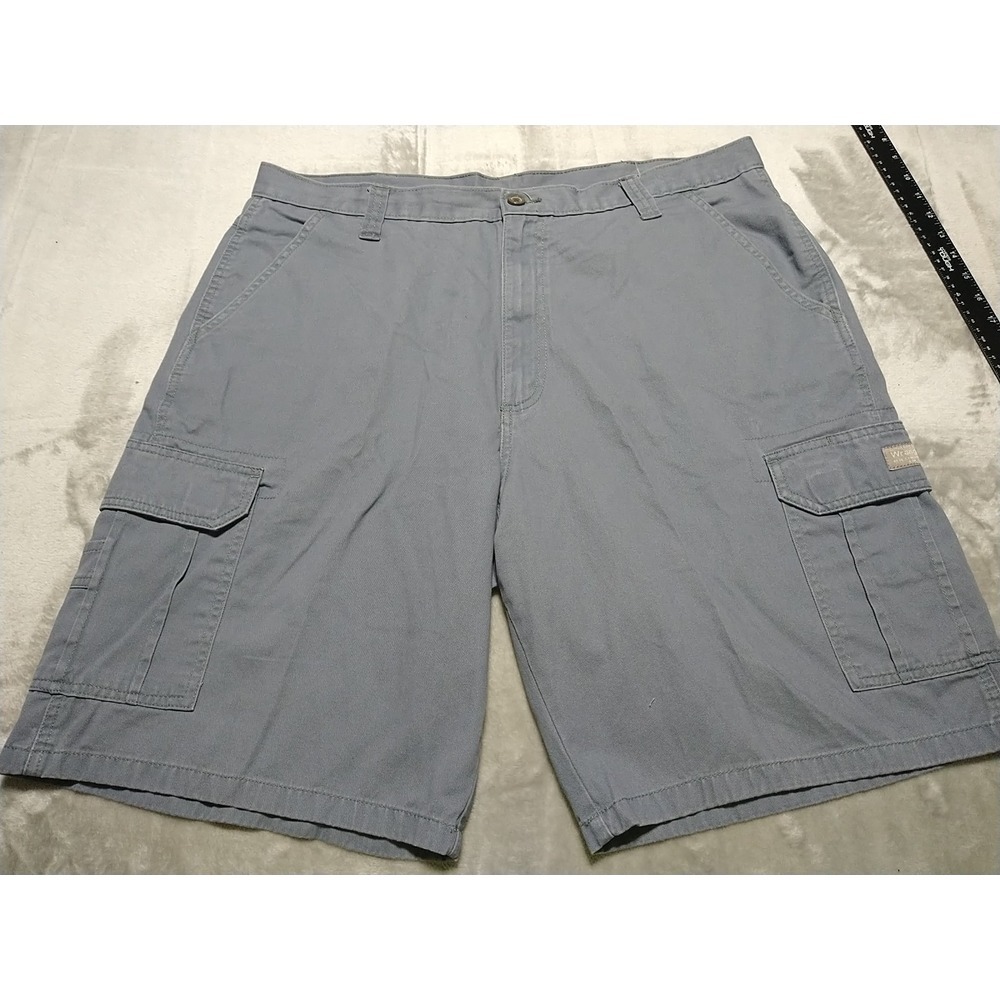 Wrangler Cargo Shorts Men 38/9.5 Medium Gray Cotton Hiking Outdoor Activity
